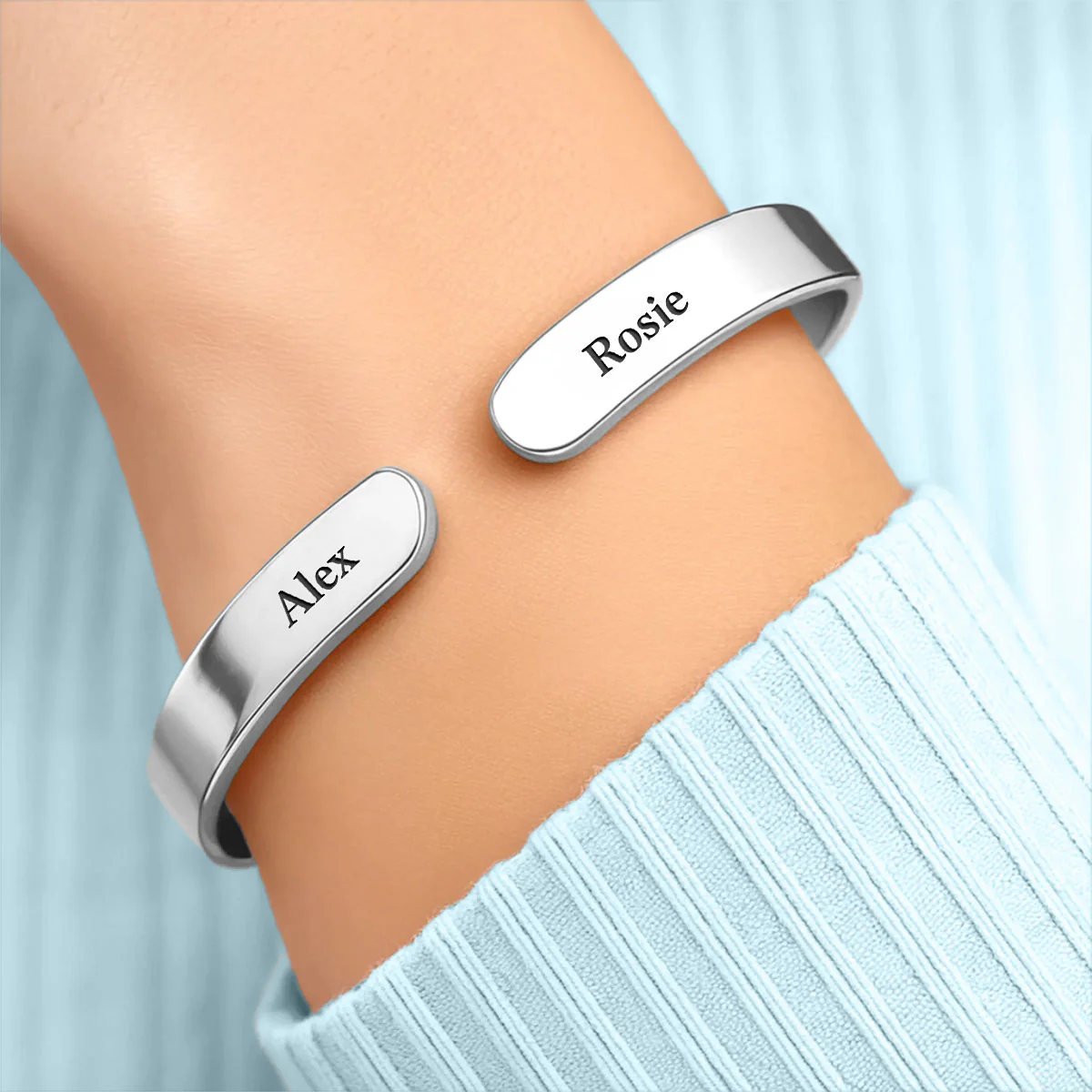 I Love You - Personalized Custom Bracelet Cuff - Image 3