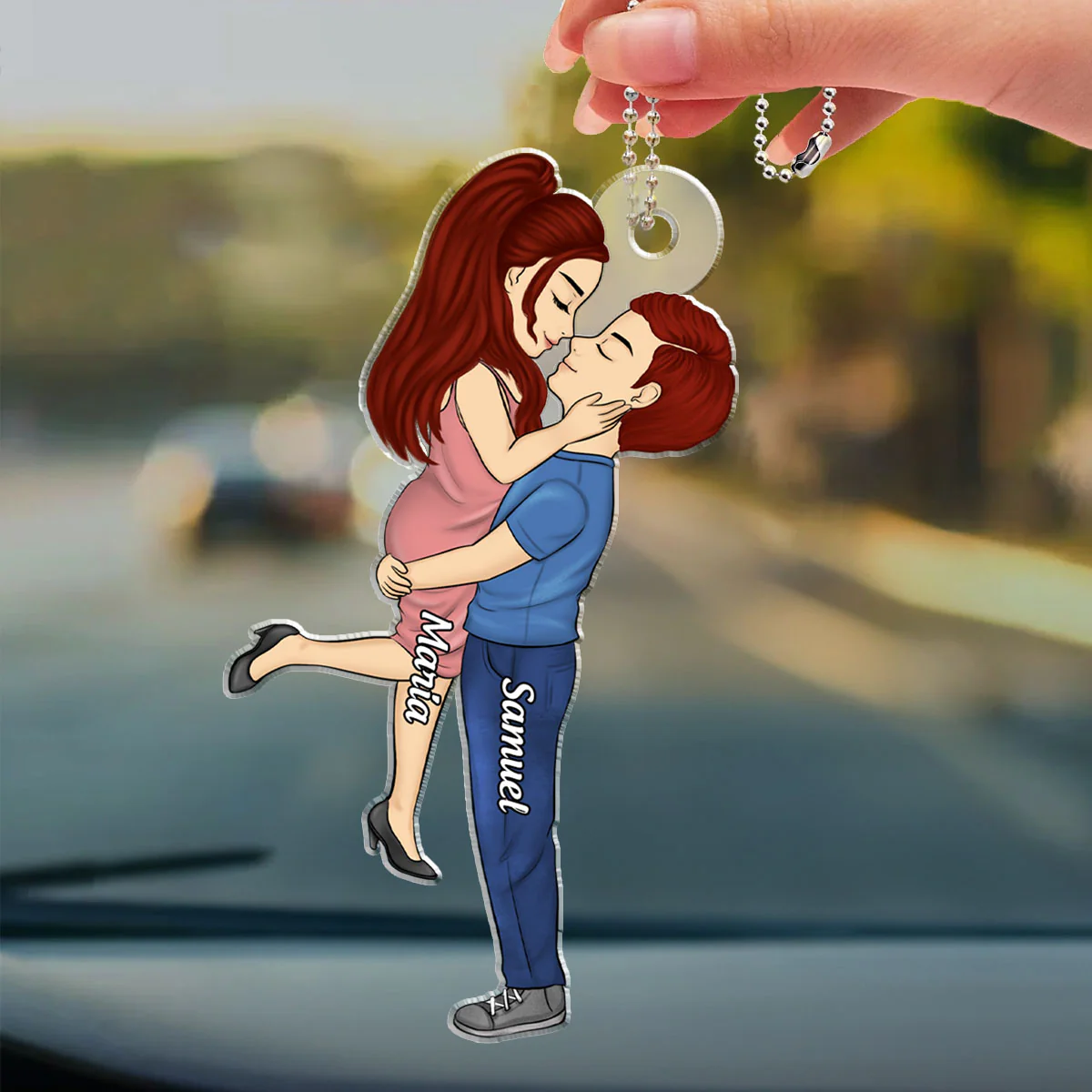 I Love You - Personalized Custom Car Ornament - Image 4