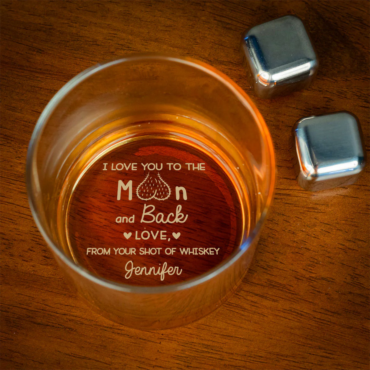 I Love You - Personalized Custom Engraved Whiskey Glass - Image 3