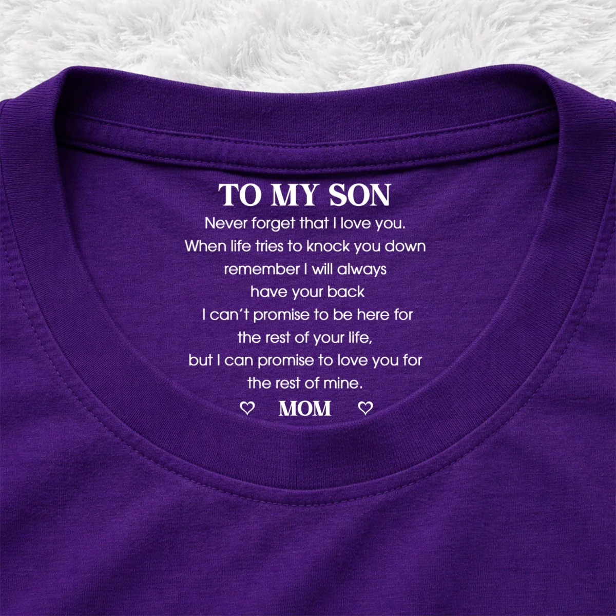 I Love You - Personalized Custom Inside Neck Print T-Shirt - Image 11