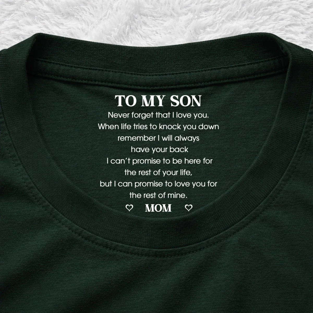I Love You - Personalized Custom Inside Neck Print T-Shirt - Image 9