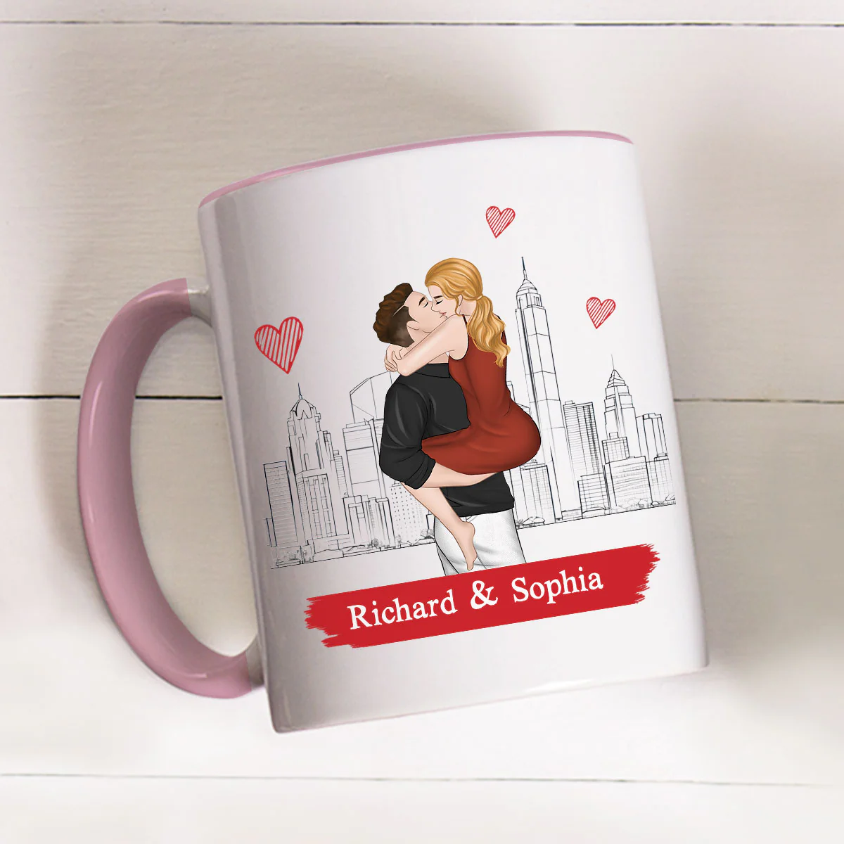I Love You Then And Still - Personalized Custom Accent Mug - Image 4