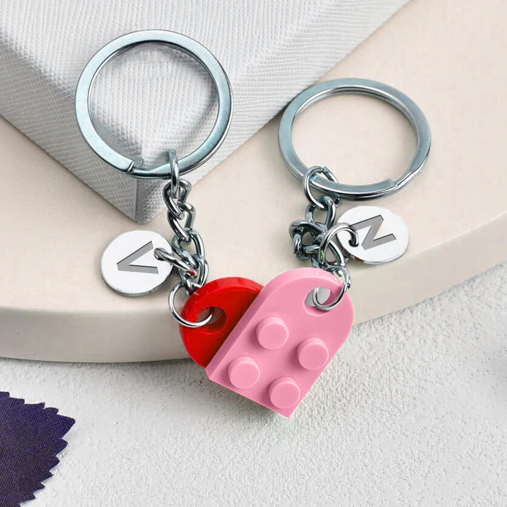 I Love You To Pieces - Personalized Custom Heart Brick Keychain - Image 3