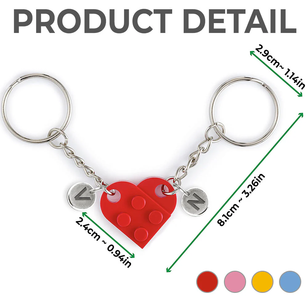 I Love You To Pieces - Personalized Custom Heart Brick Keychain - Image 7