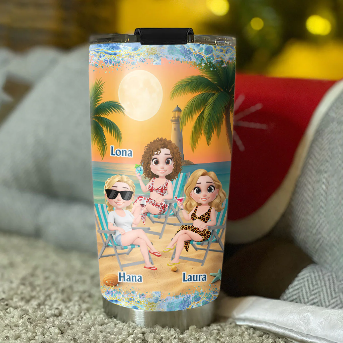 I Love You To The Beach And Back Best Friends - Personalized Custom Tumbler - Image 4
