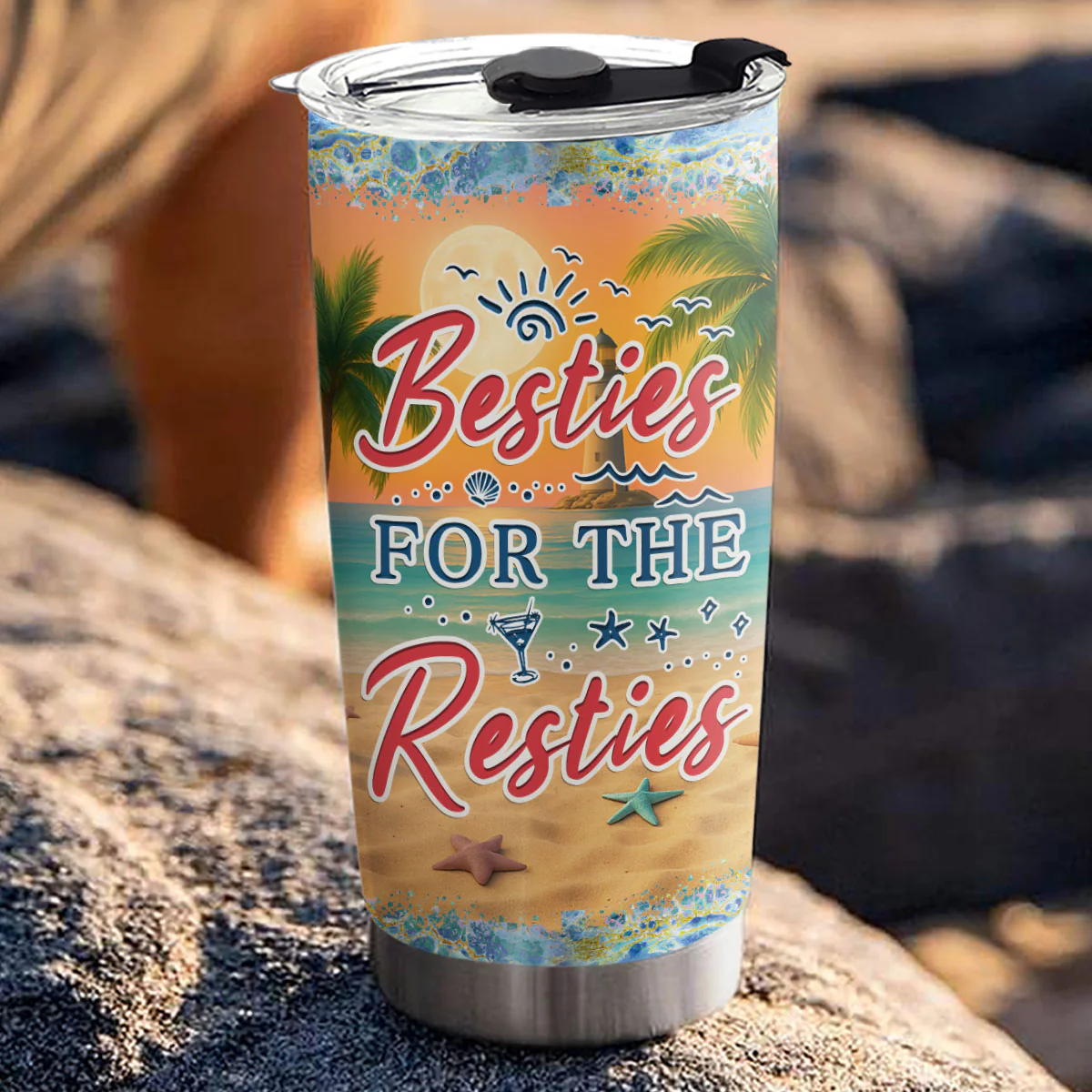 I Love You To The Beach And Back Best Friends - Personalized Custom Tumbler - Image 5