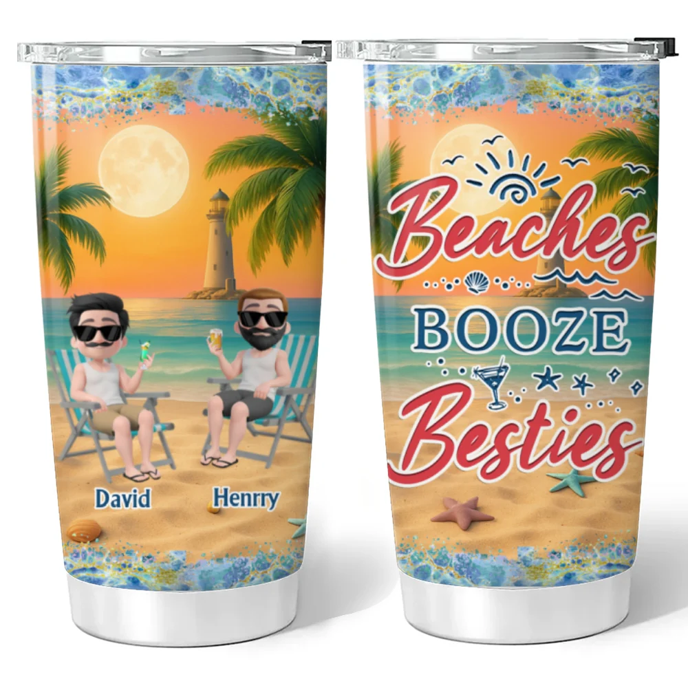 I Love You To The Beach And Back Best Friends - Personalized Custom Tumbler - Image 7