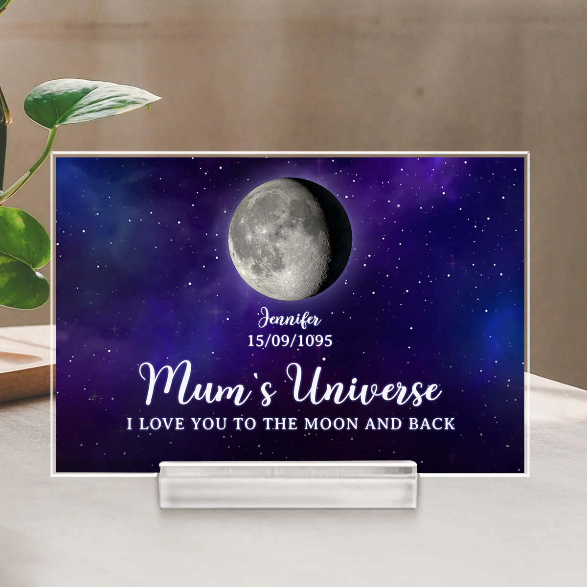 I Love You To The Moon And Back - Personalized Custom Acrylic Plaque With Base - Image 4