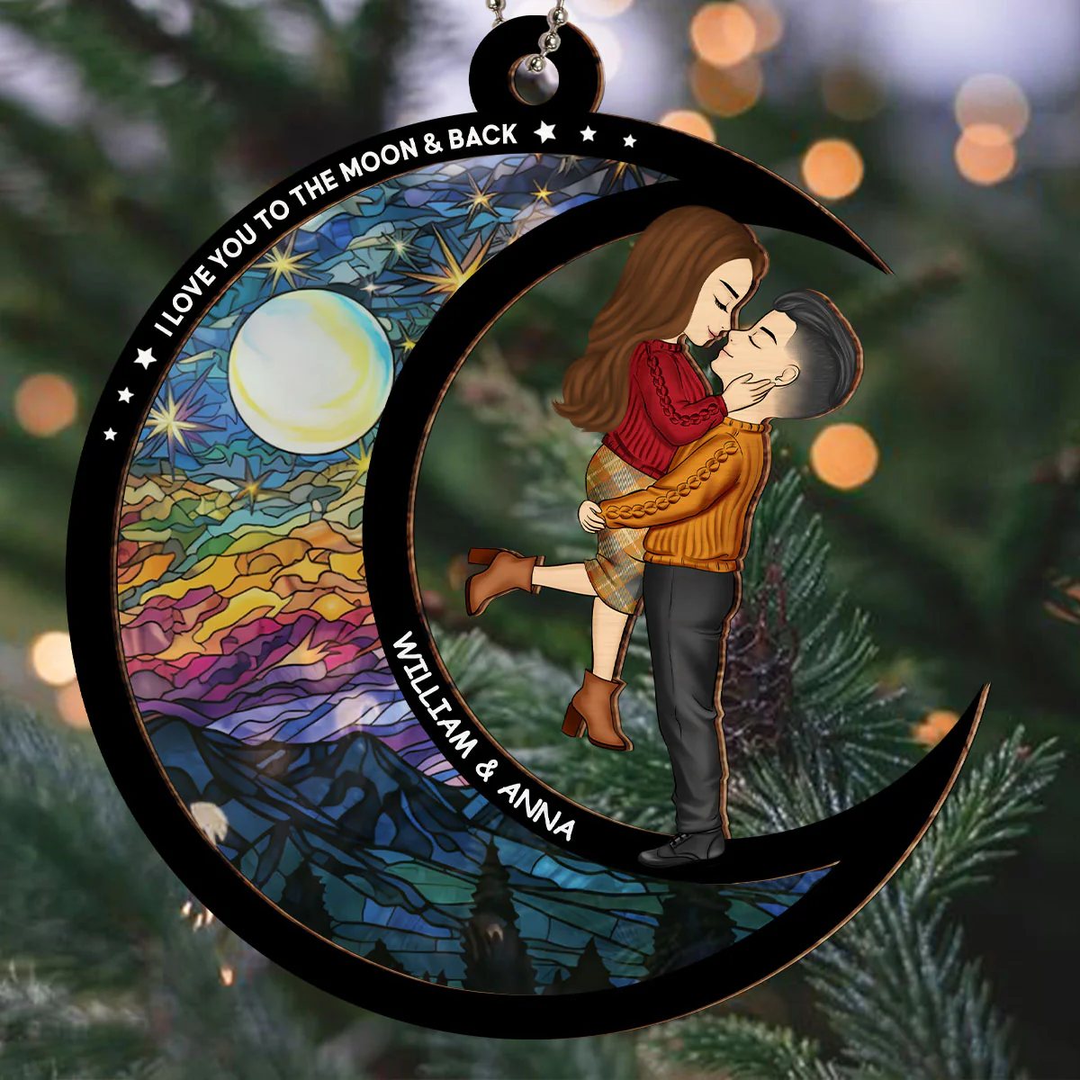 I Love You Today, Tomorrow, Forever - Personalized Custom Suncatcher Ornament - Image 3
