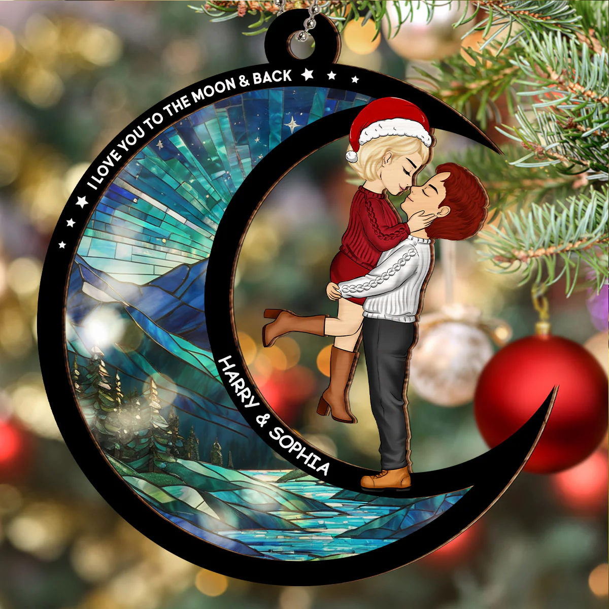 I Love You Today, Tomorrow, Forever - Personalized Custom Suncatcher Ornament - Image 4