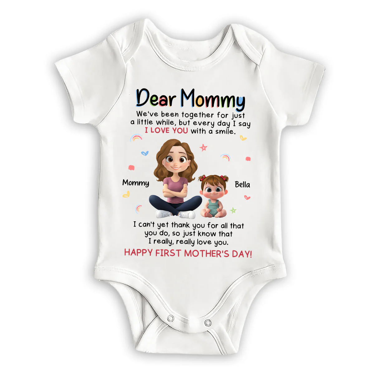 I Love You With A Smile - Personalized Custom Baby Onesie