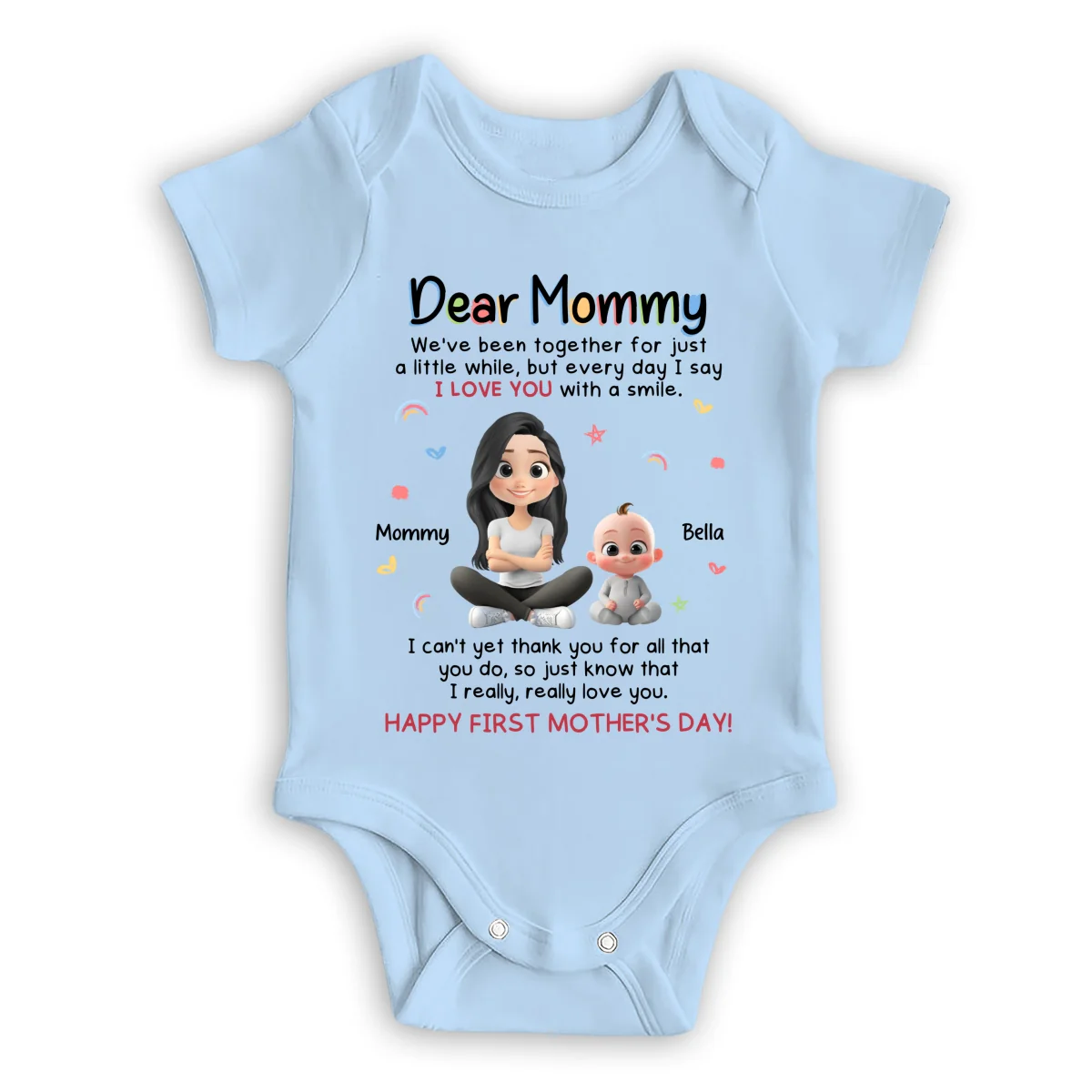 I Love You With A Smile - Personalized Custom Baby Onesie - Image 10