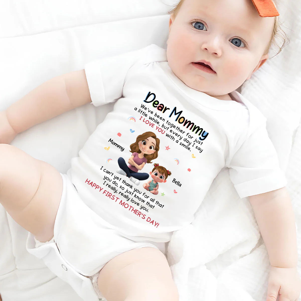 I Love You With A Smile - Personalized Custom Baby Onesie - Image 2