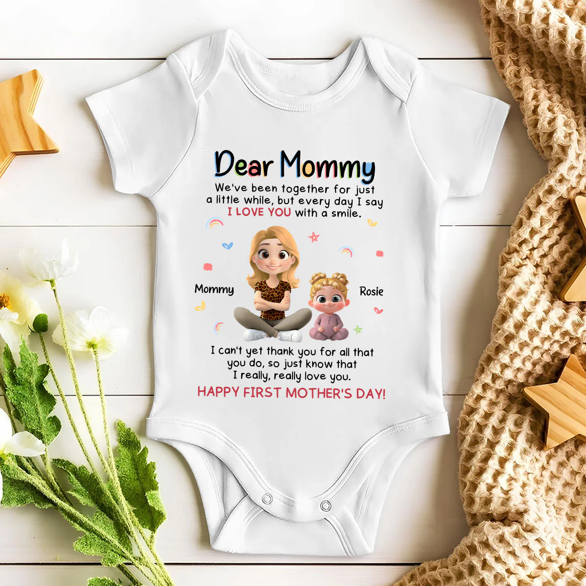 I Love You With A Smile - Personalized Custom Baby Onesie - Image 6