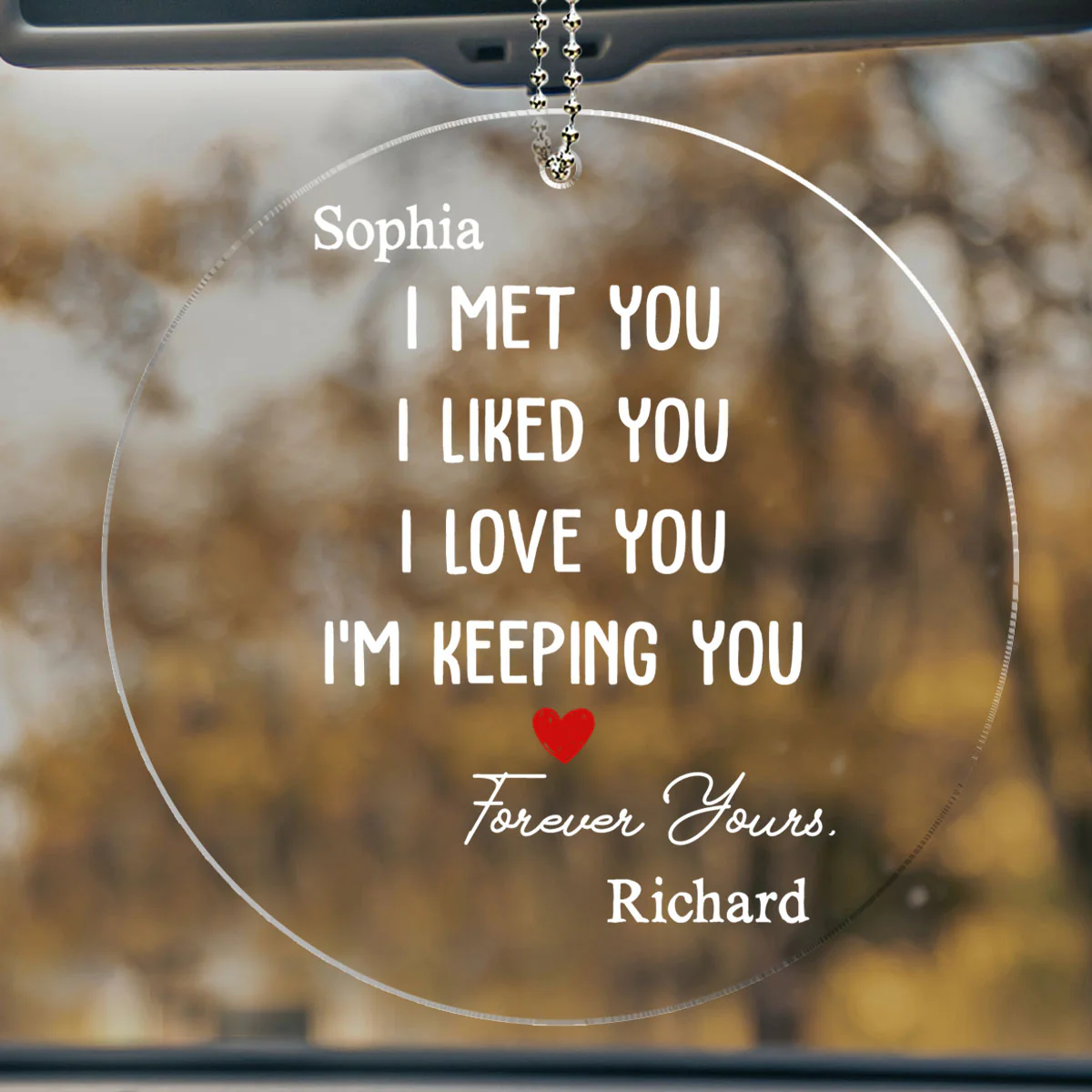 I Met You I Liked You - Personalized Custom Car Ornament - Image 2