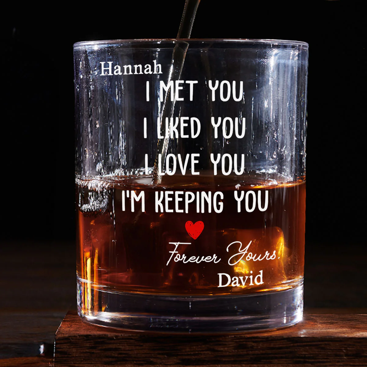 I Met You I Liked You - Personalized Custom Whiskey Glass - Image 2