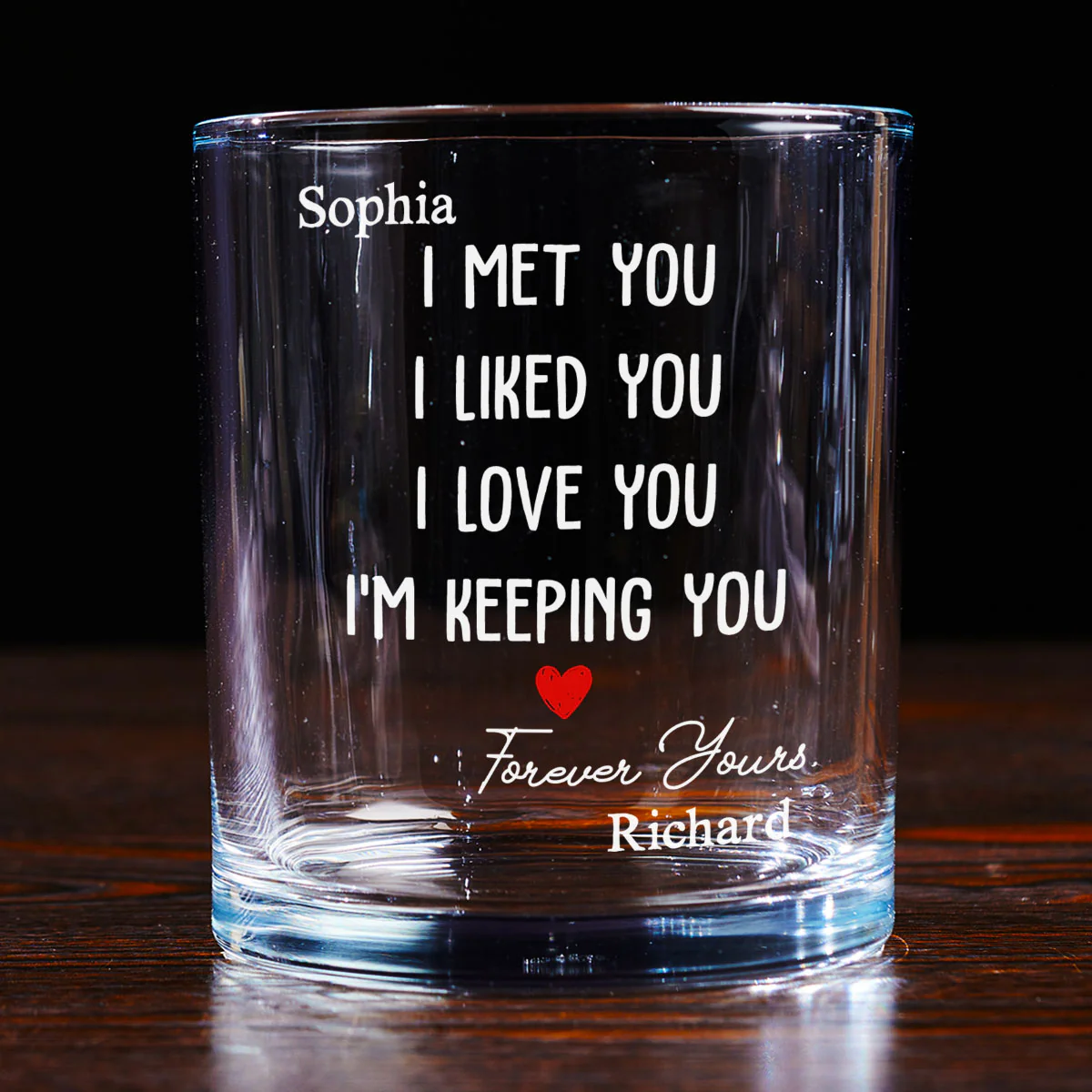 I Met You I Liked You - Personalized Custom Whiskey Glass - Image 3