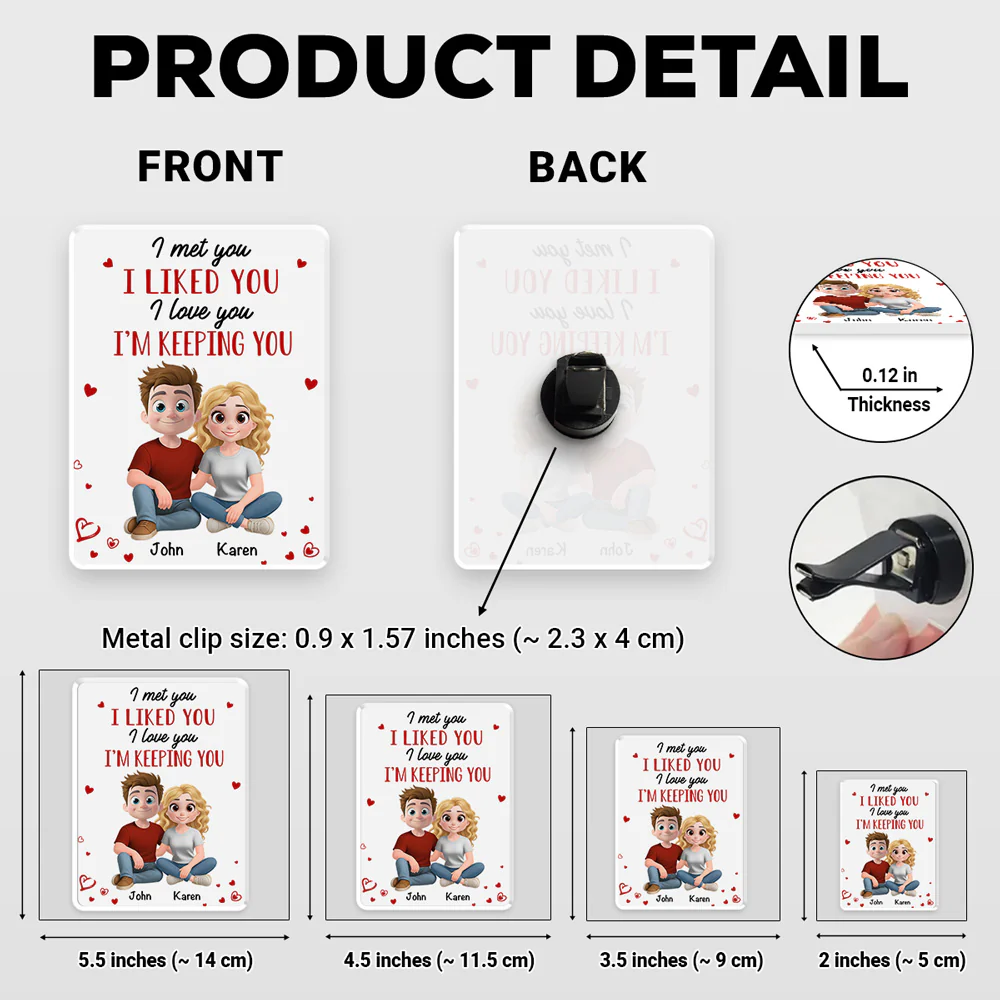 I Met You - Personalized Custom Car Vent Clip - Image 5