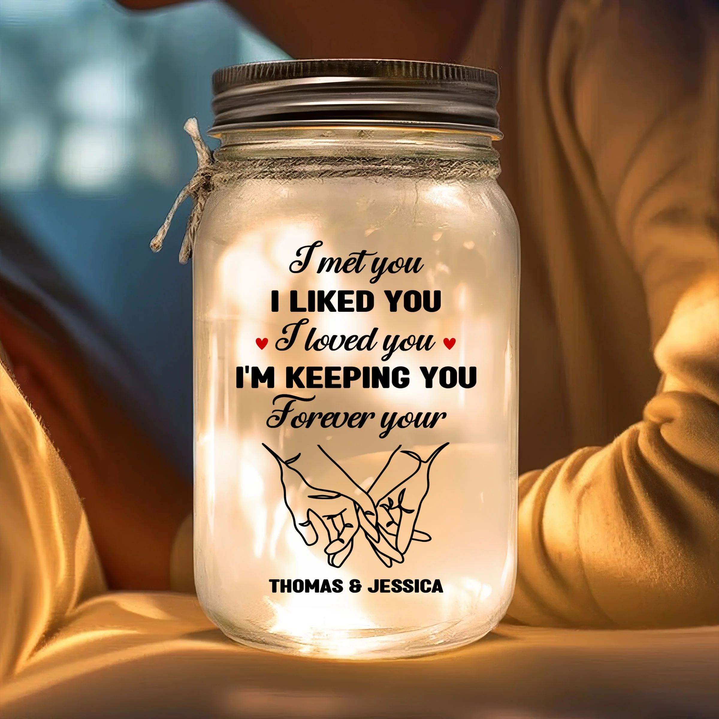 I Met You - Personalized Custom Mason Jar Light - Image 3
