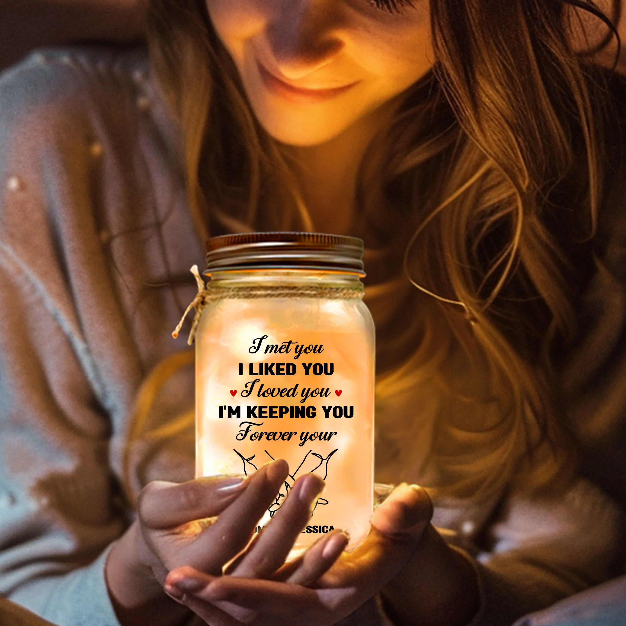 I Met You - Personalized Custom Mason Jar Light - Image 4