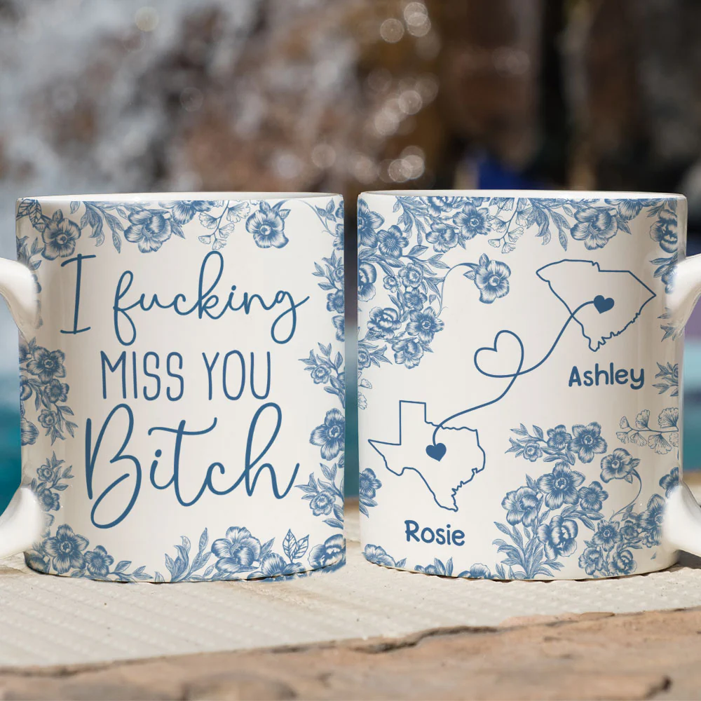I Miss You Bestie Blue - Personalized Custom 3D Inflated Effect Mug - Image 2