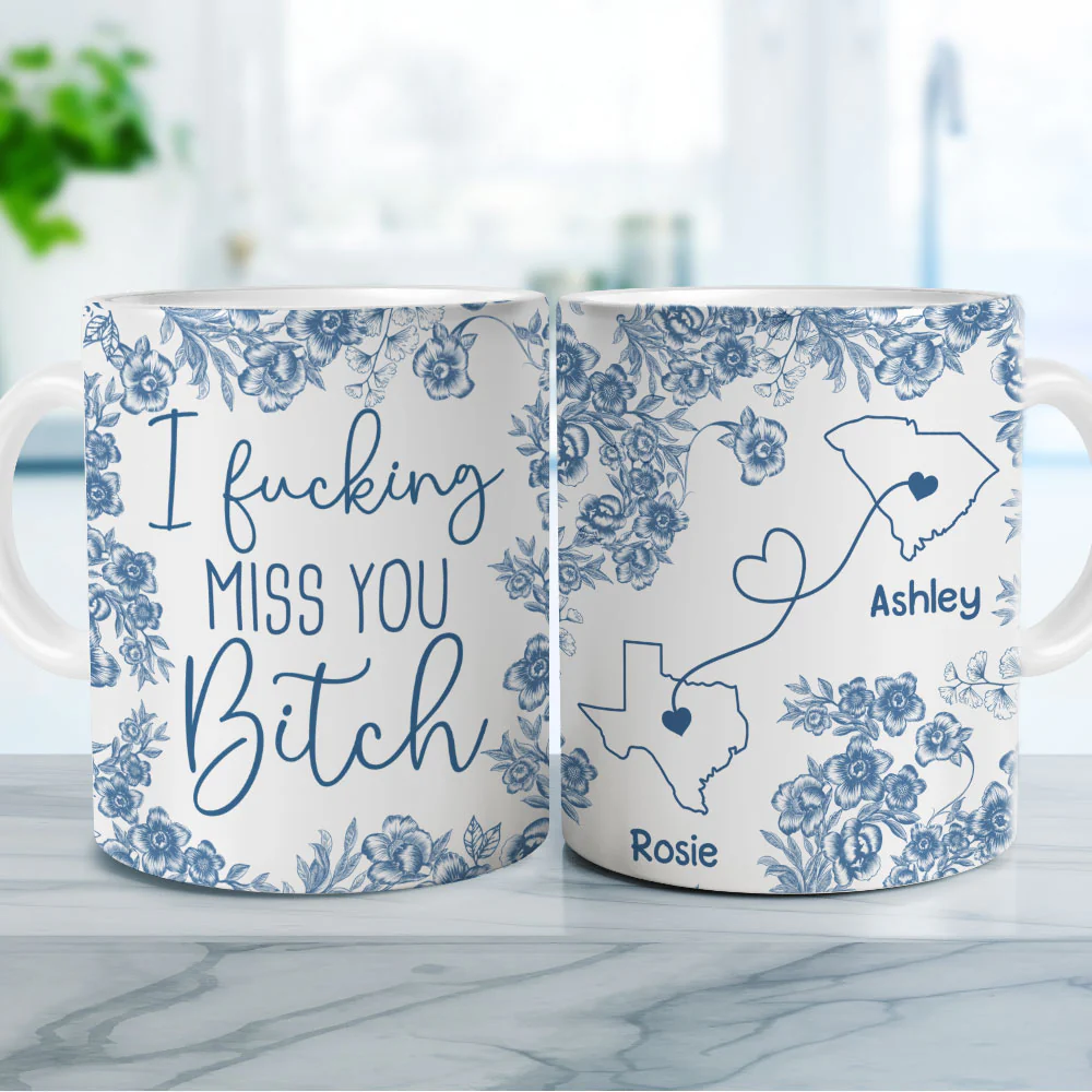 I Miss You Bestie Blue - Personalized Custom 3D Inflated Effect Mug - Image 3