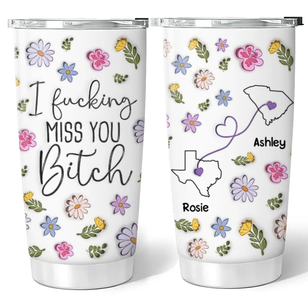 I Miss You Bestie - Personalized Custom 3D Inflated Effect Tumbler - Image 5