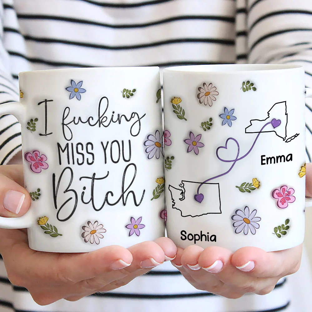 I Miss You Bestie - Personalized Custom 3D Inflated Effect Mug - Image 3