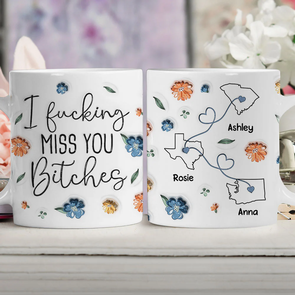 I Miss You Bestie Version 2 - Personalized Custom 3D Inflated Effect Mug - Image 3