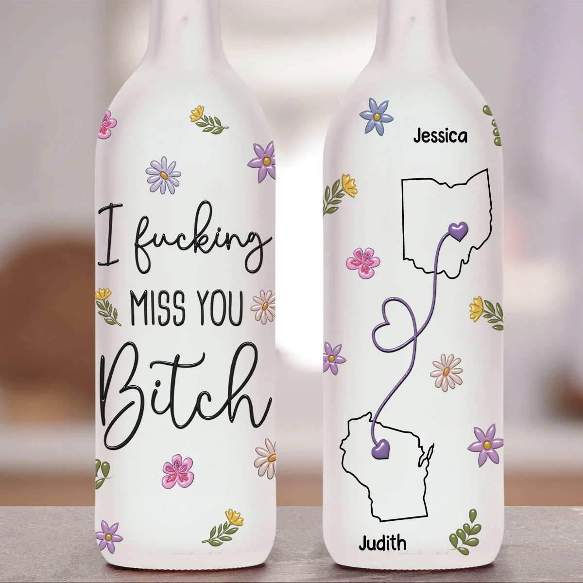 I Miss You Bitch - Personalized Custom Bottle Lamp - Image 4