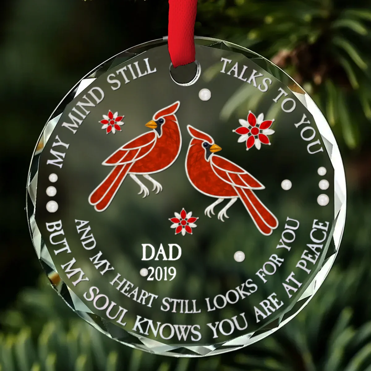 I Miss You But My Soul Knows You Are At Peace - Personalized Custom Glass Ornament - Image 5