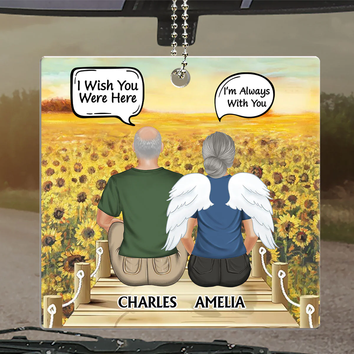 I Miss You I Know - Personalized Acrylic Car Ornament - Image 2