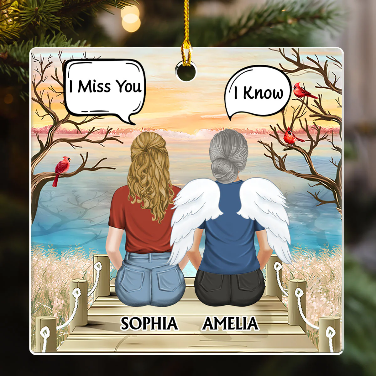 I Miss You I Know - Personalized Custom Acrylic Ornament - Image 3