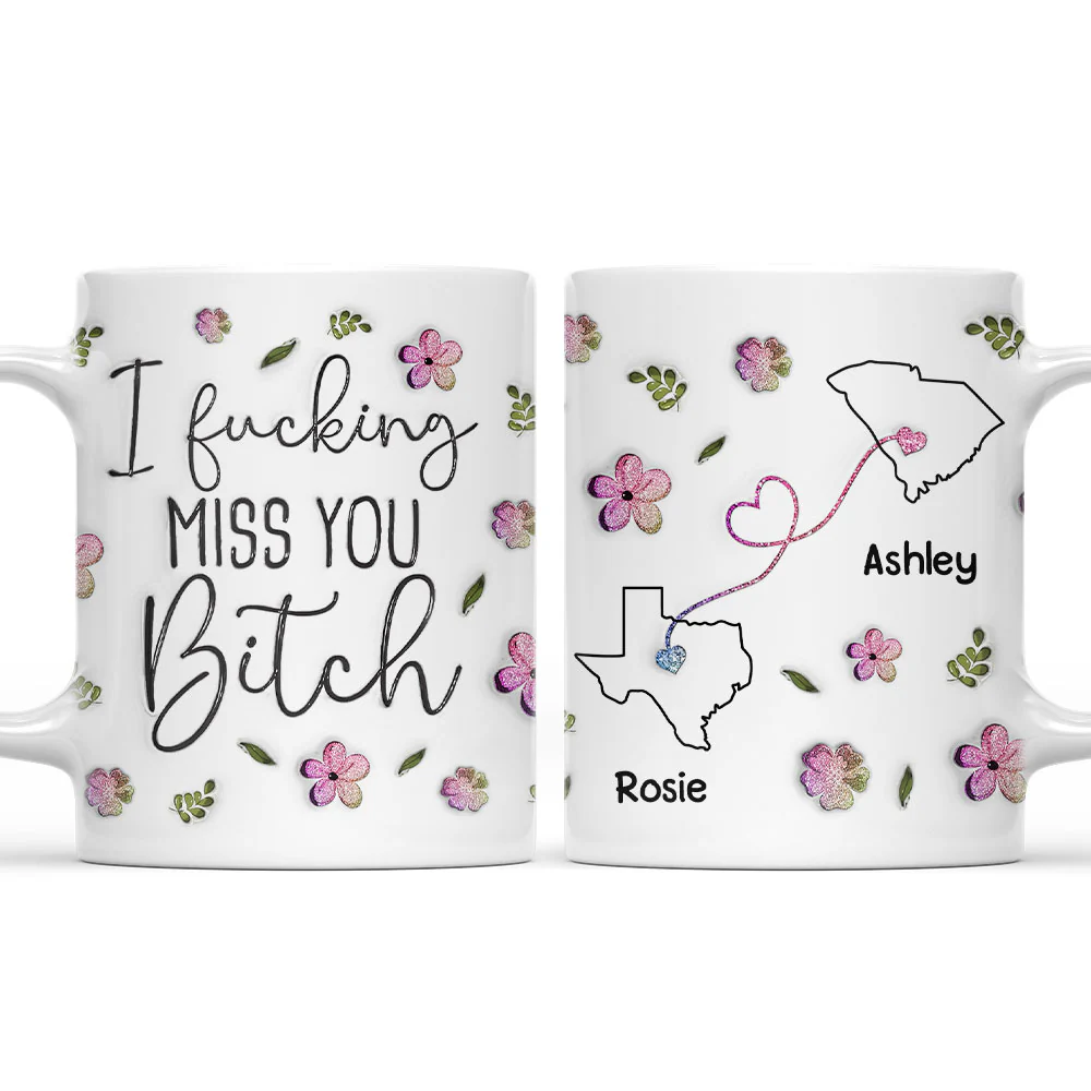 I Miss You My Bestie Version 2 - Personalized Custom 3D Inflated Effect Mug
