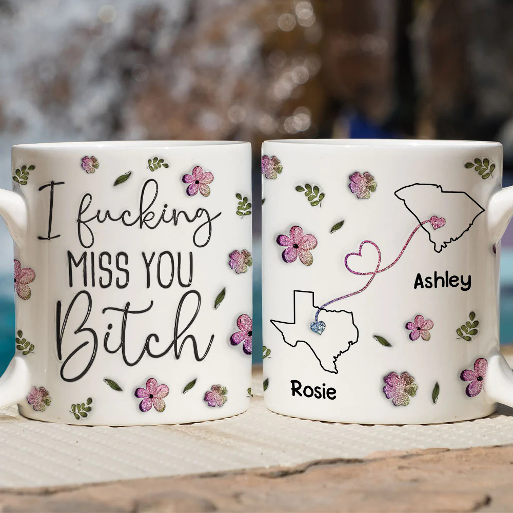 I Miss You My Bestie Version 2 - Personalized Custom 3D Inflated Effect Mug - Image 2