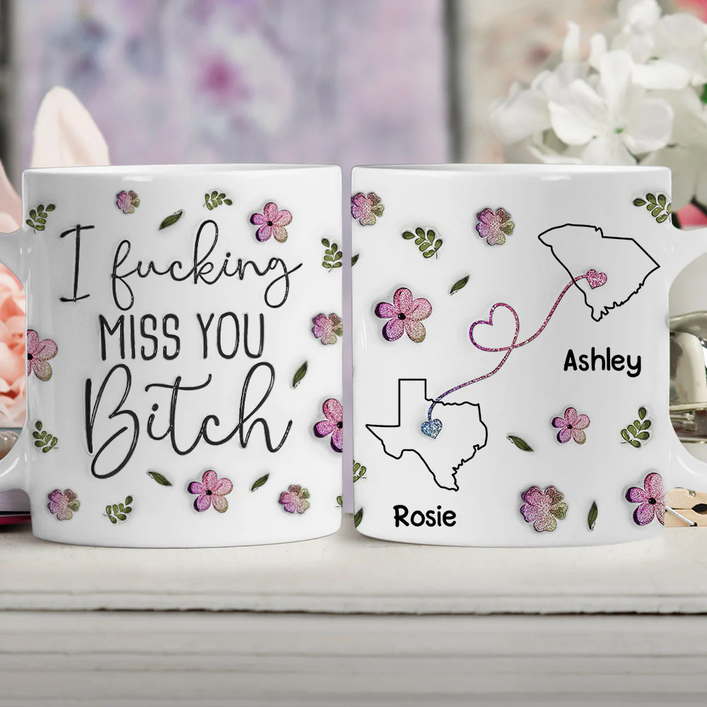 I Miss You My Bestie Version 2 - Personalized Custom 3D Inflated Effect Mug - Image 3