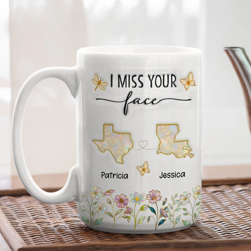 I Miss Your Face Mother Of Pearl - Personalized Custom 3D Inflated Effect Coffee Mug - Image 3