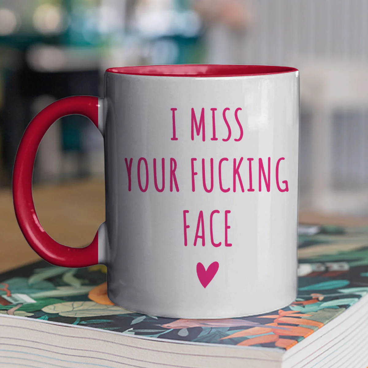 I Miss Your Face - Personalized Custom Accent Mug - Image 2