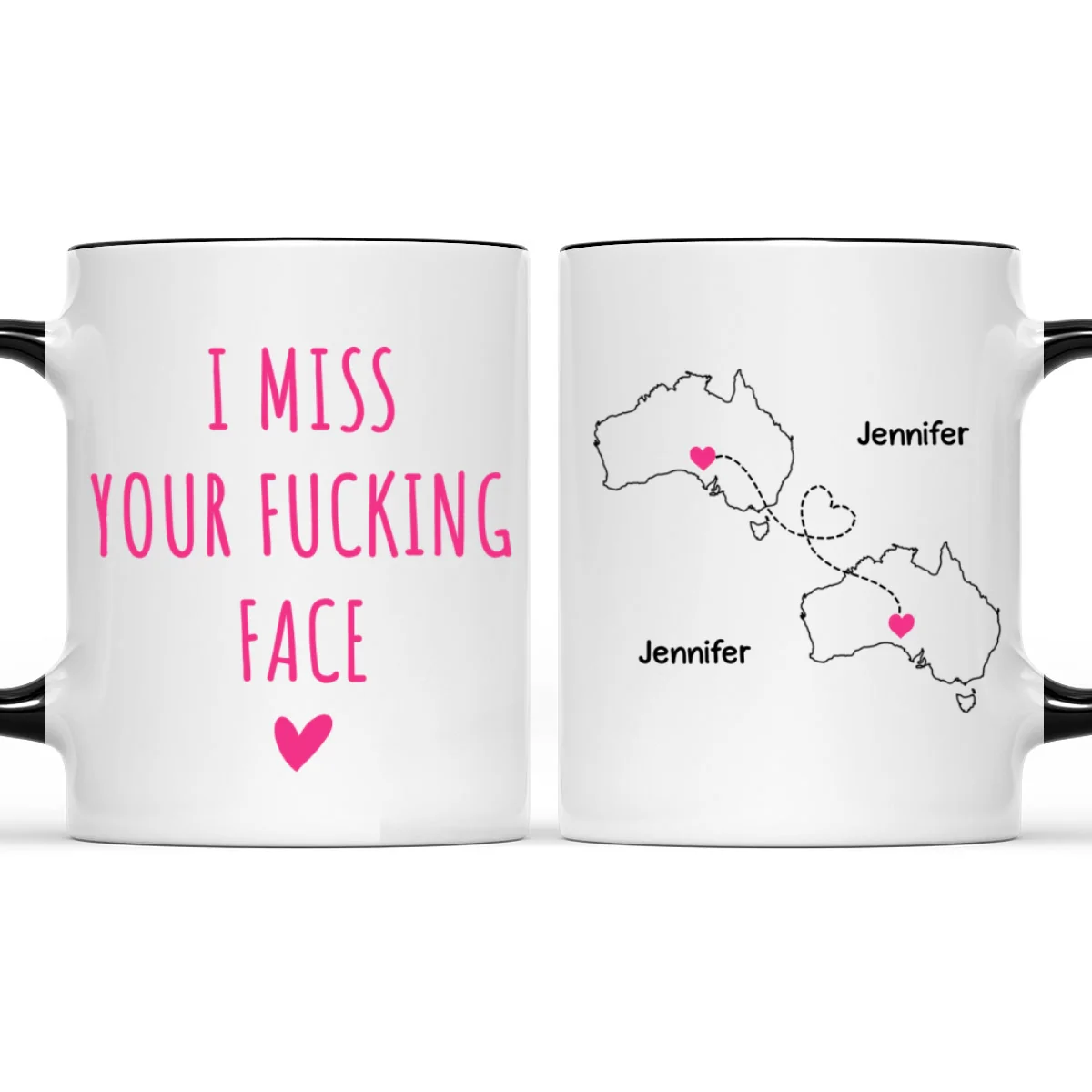 I Miss Your Face - Personalized Custom Accent Mug - Image 5