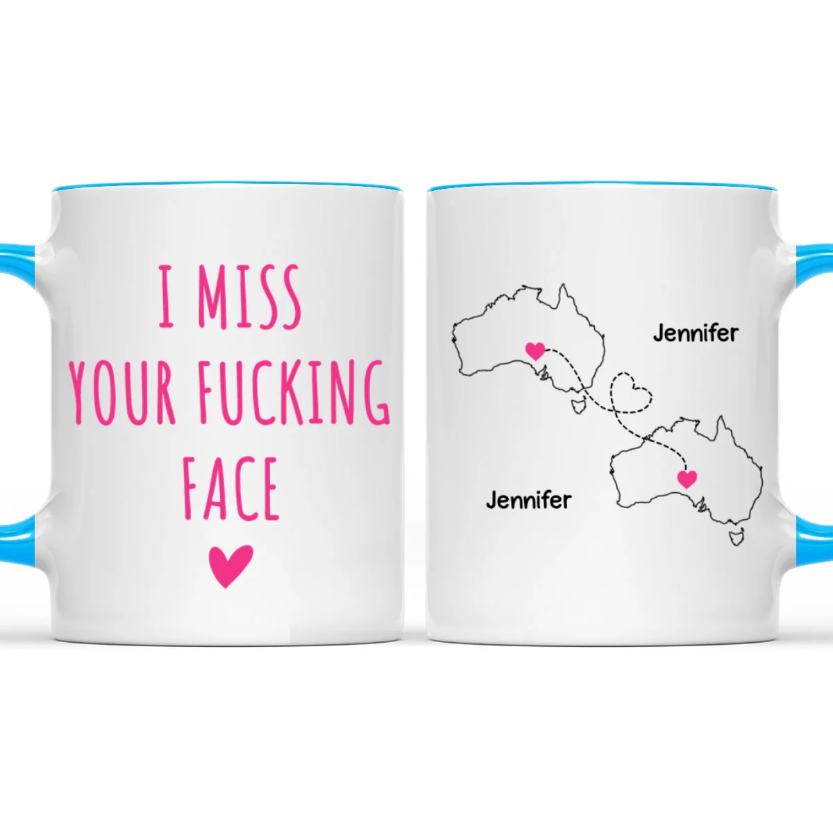 I Miss Your Face - Personalized Custom Accent Mug - Image 6