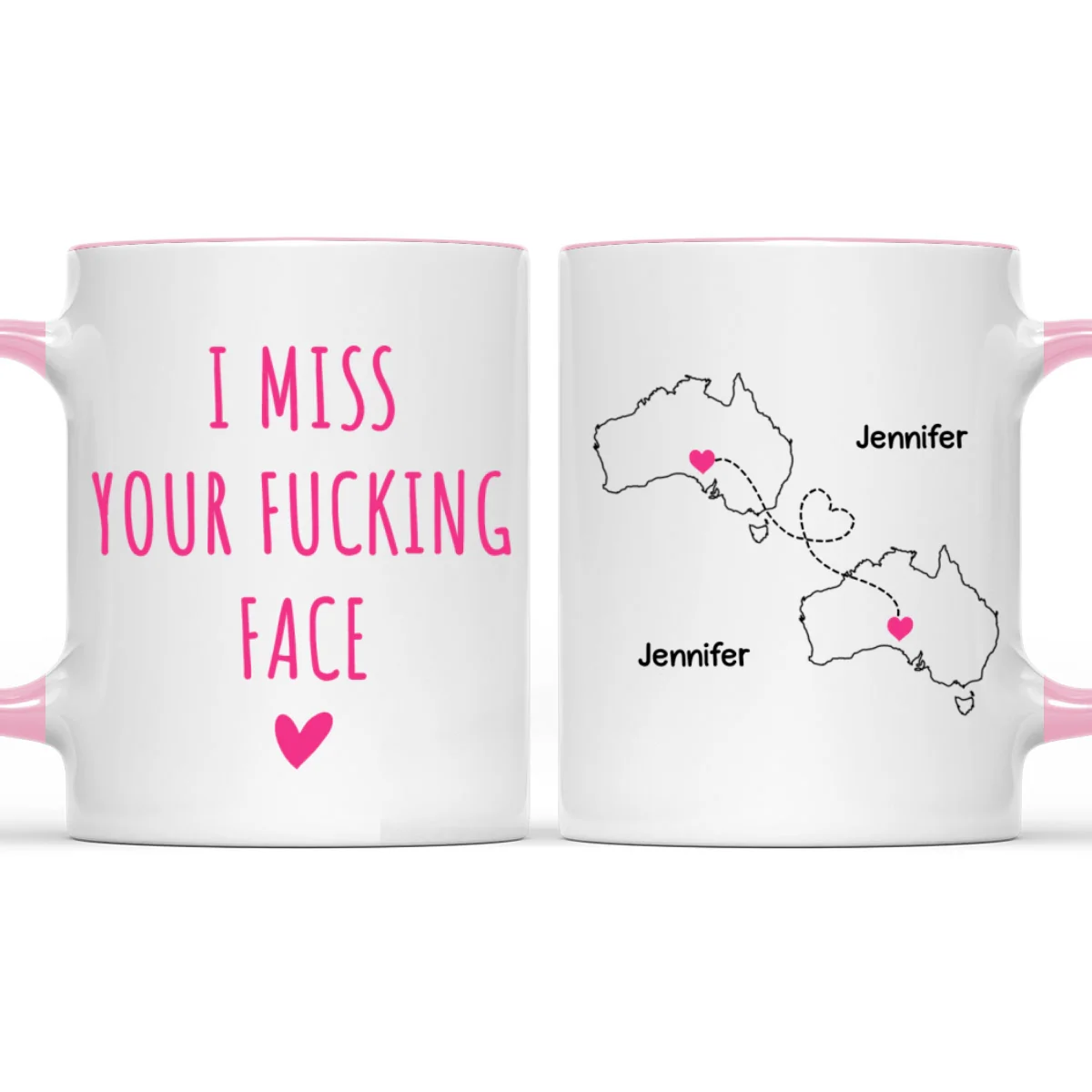 I Miss Your Face - Personalized Custom Accent Mug - Image 7