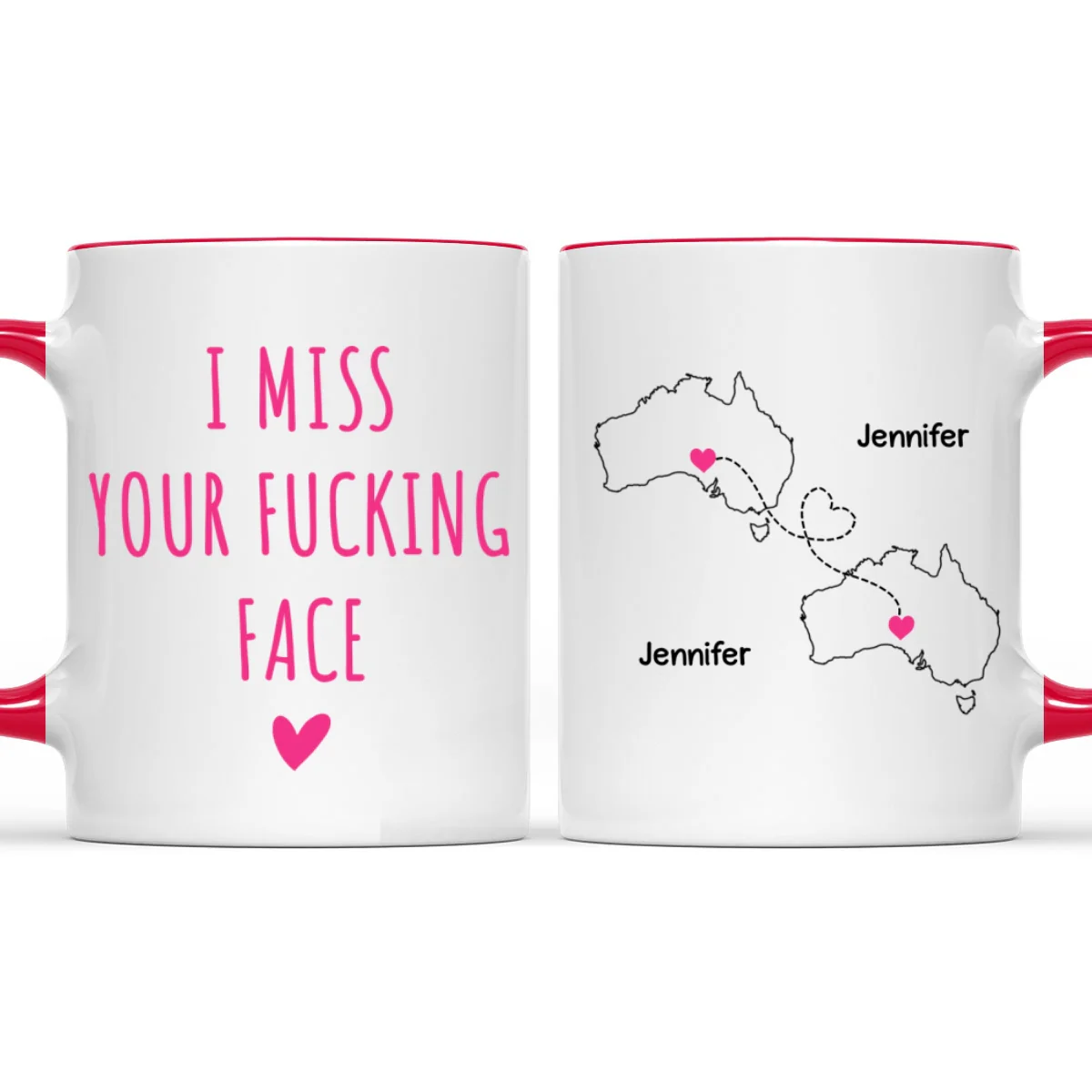 I Miss Your Face - Personalized Custom Accent Mug - Image 8