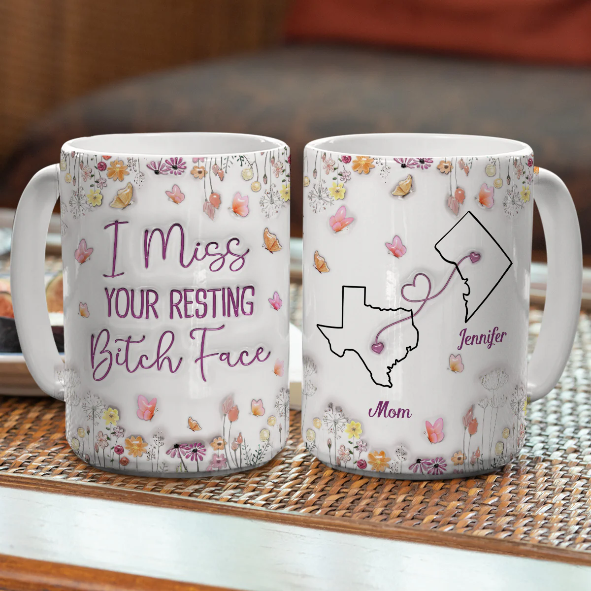 I Miss Your Resting Face - Personalized Custom 3D Inflated Effect Mug - Image 7