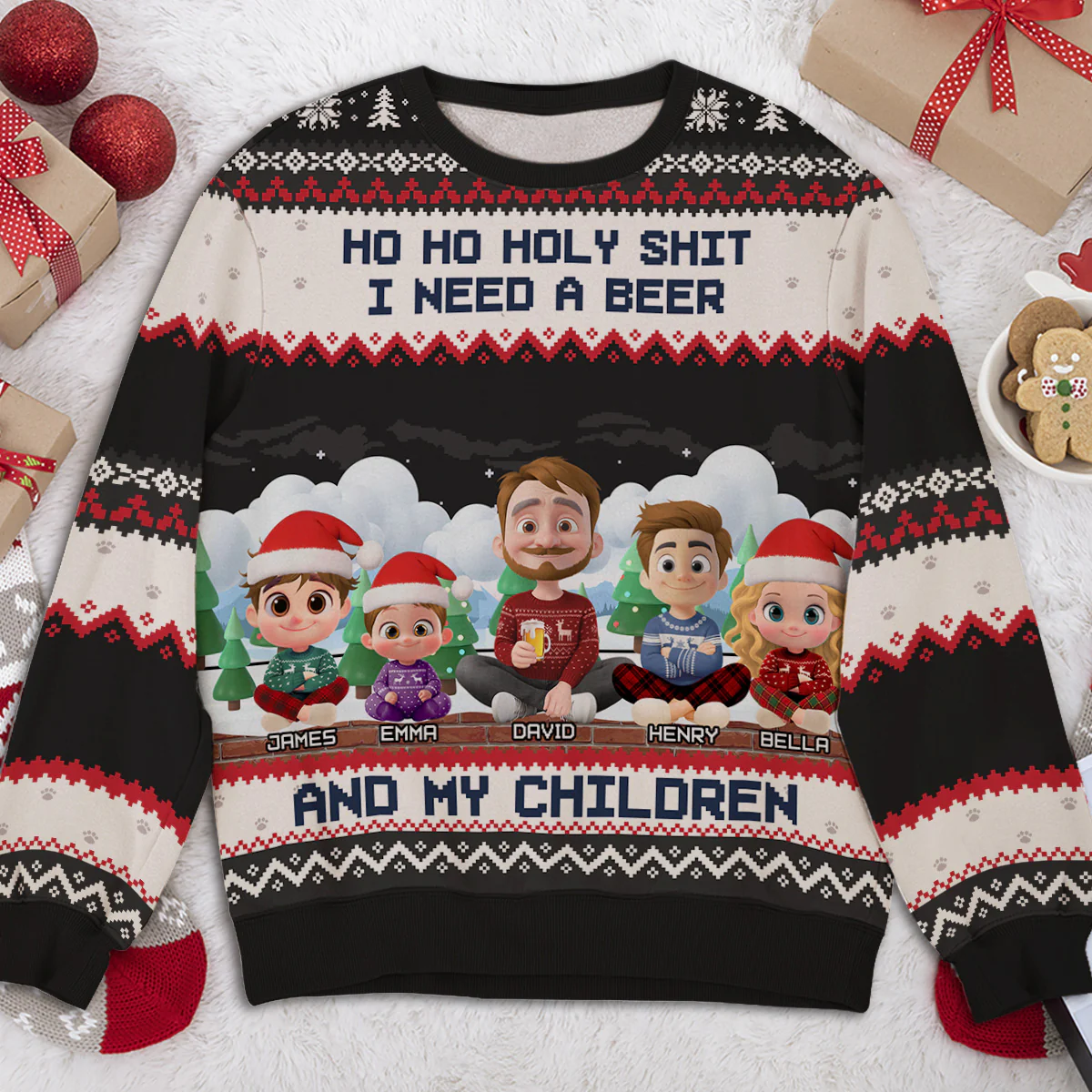 I Need A Beer And My Children - Personalized Custom All-Over-Print Sweatshirt  - Image 4