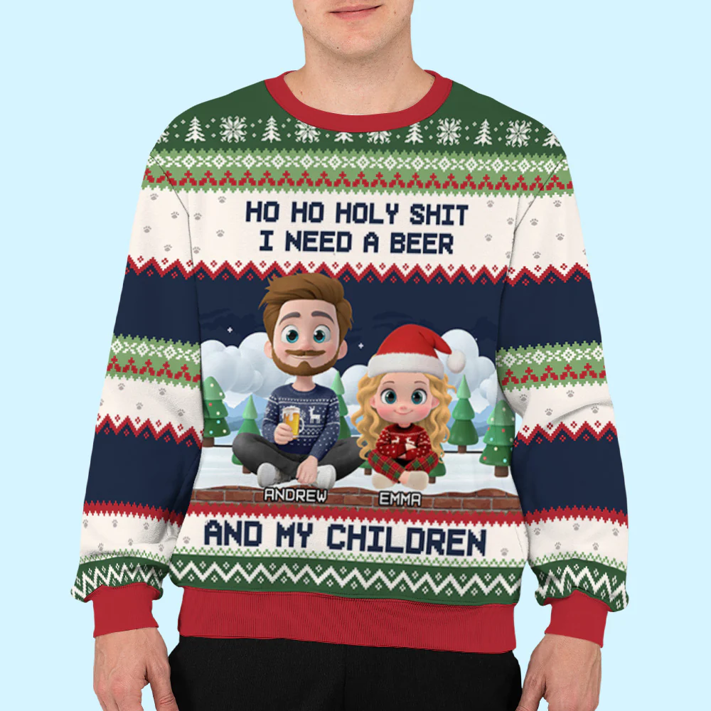 I Need A Beer And My Children - Personalized Custom All-Over-Print Sweatshirt  - Image 5