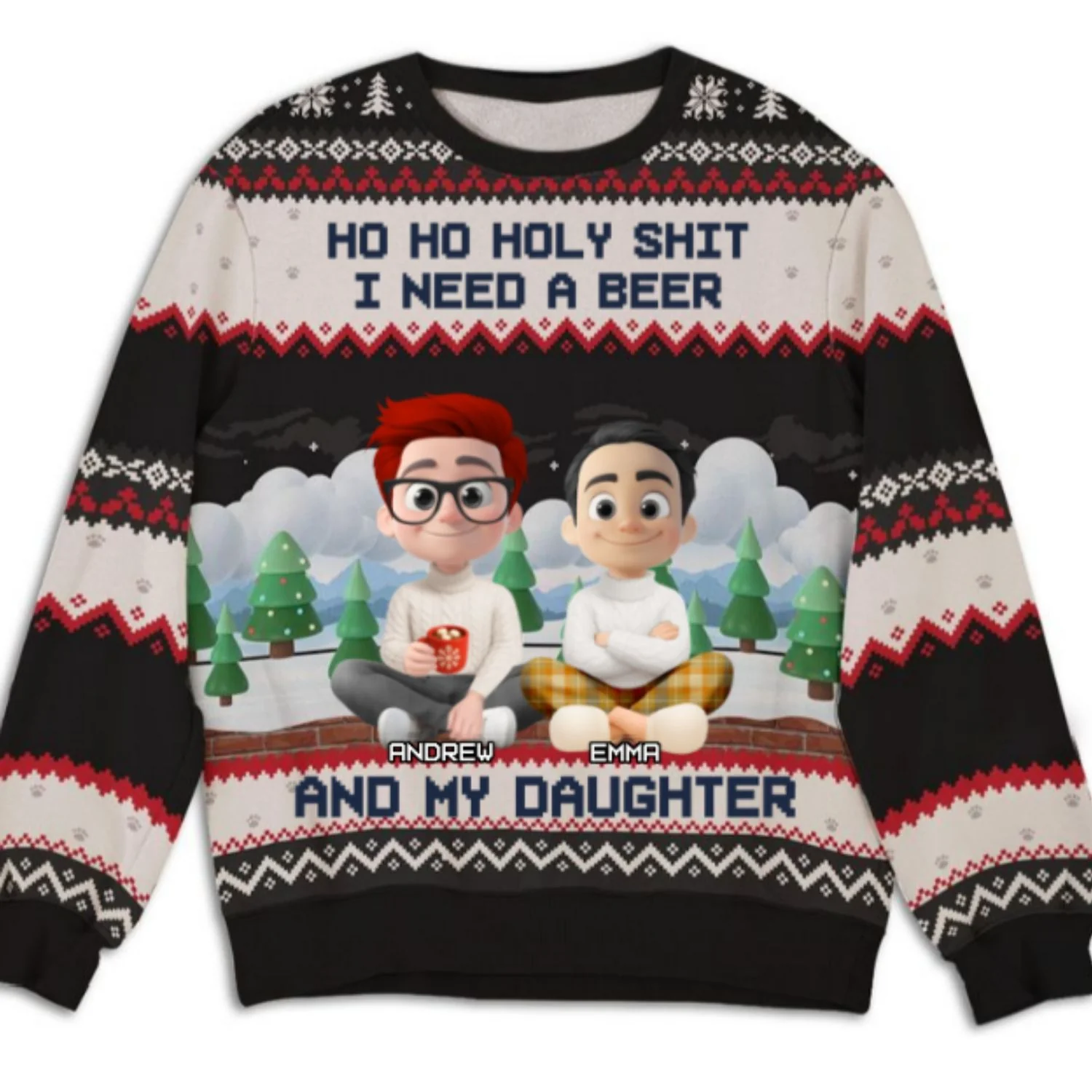 I Need A Beer And My Children - Personalized Custom All-Over-Print Sweatshirt  - Image 7