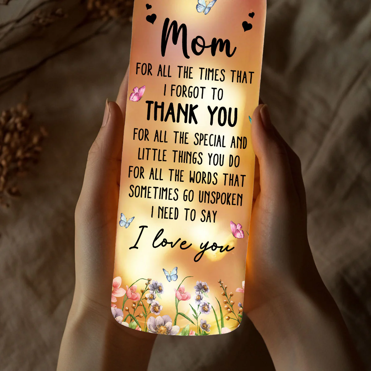 I Need To Say I Love You Mom - Personalized Custom Bottle Lamp - Image 3