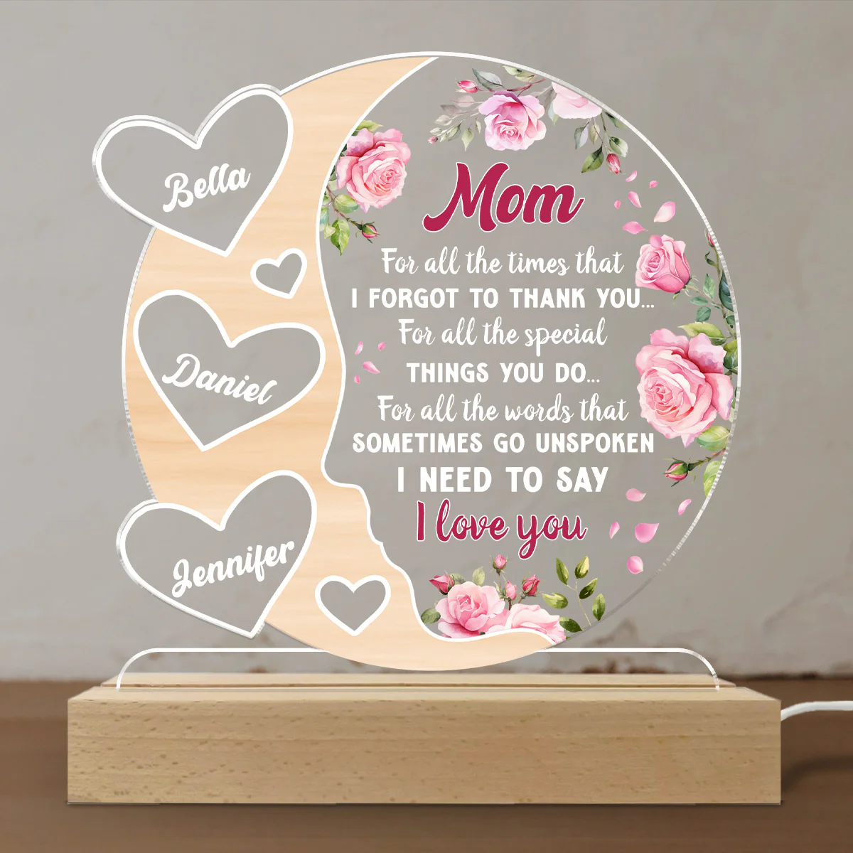 I Need To Say I Love You Mom - Personalized Custom LED Light - Image 2