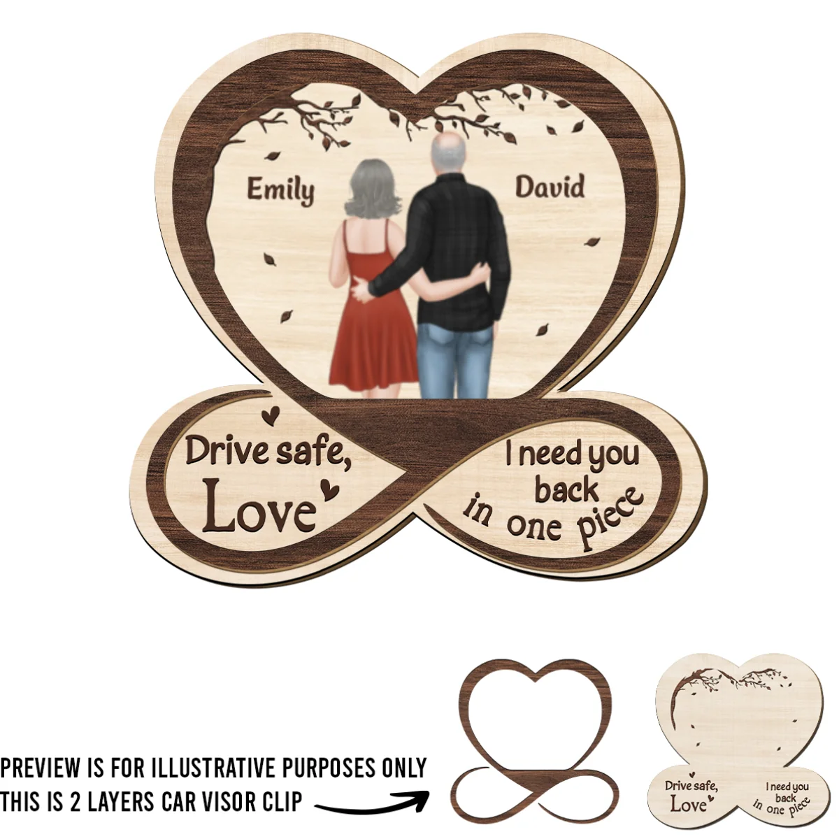 I Need You Back In One Piece - Personalized Custom Car Visor Clip - Image 5