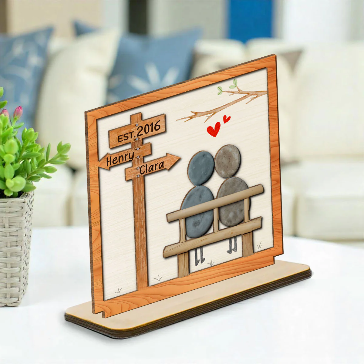 I Need You Because I Love You - Personalized Custom 2-Layer Wood Plaque With Flat Base - Image 2